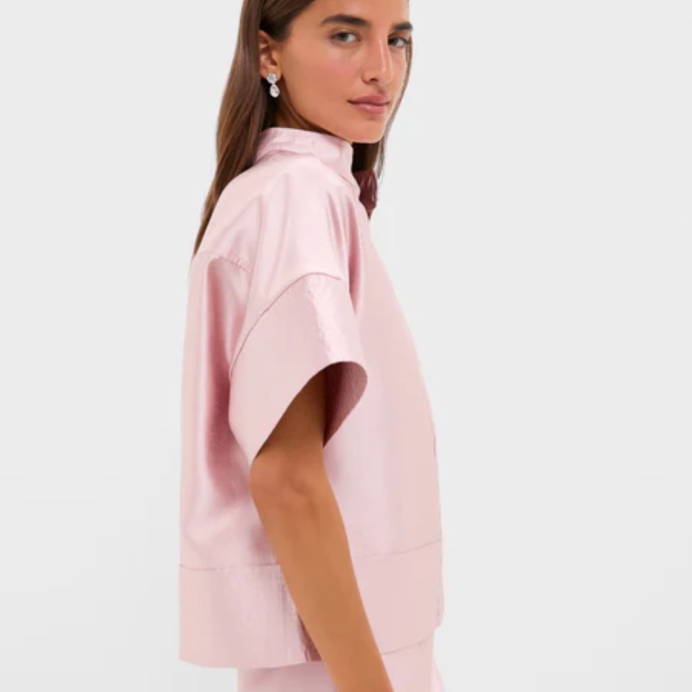 Light Pink Dupioni Trapunto Skirt + Blouse  2x1 Set 🌸 - Picture 3 of 5